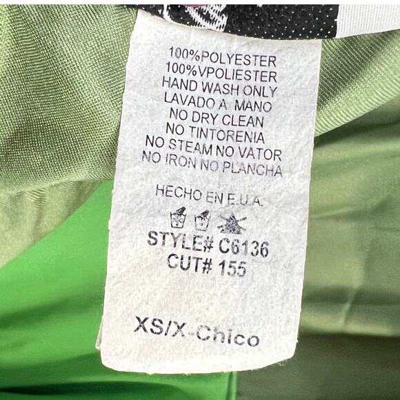 Vintage Y2K Cumbia Dress XS Green Satin Black Mesh Goth Fairycore Party Whimsy - Picture 16 of 16